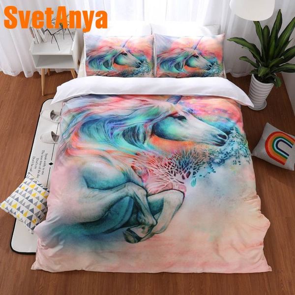 

svetanya unicorn pillowcase+duvet cover animal bedding set (no sheet