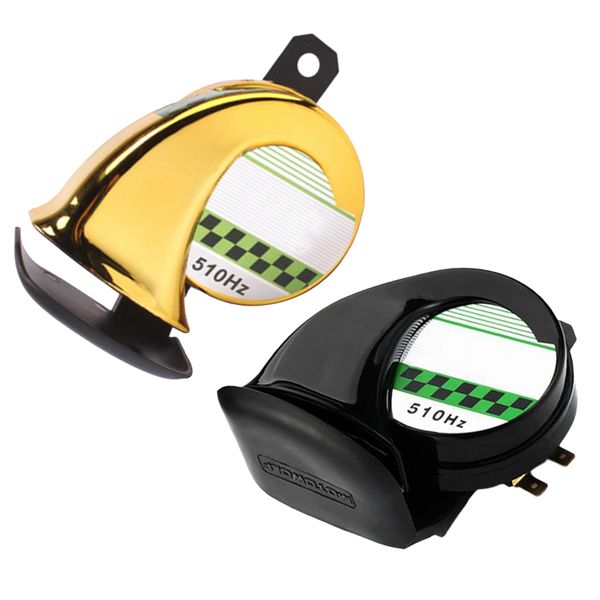 

2x 110db motorcycle snail air horn electric snail air horn yellow high tone