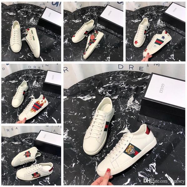 

Gvcci boxed men women men women gg givenchy brand6 bee ace embroidery printing white genuine leather hoe neaker