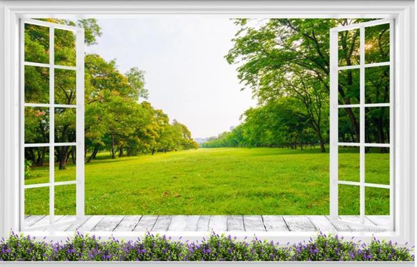 

от пола до потолка трава лес пейзаж 3d фон стены современная гостиная обои