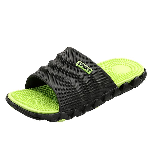 

#52019 men shoes summer slippers fashion outdoor breathable casual couple beach sandal flip flops shoes beach slippers, Black