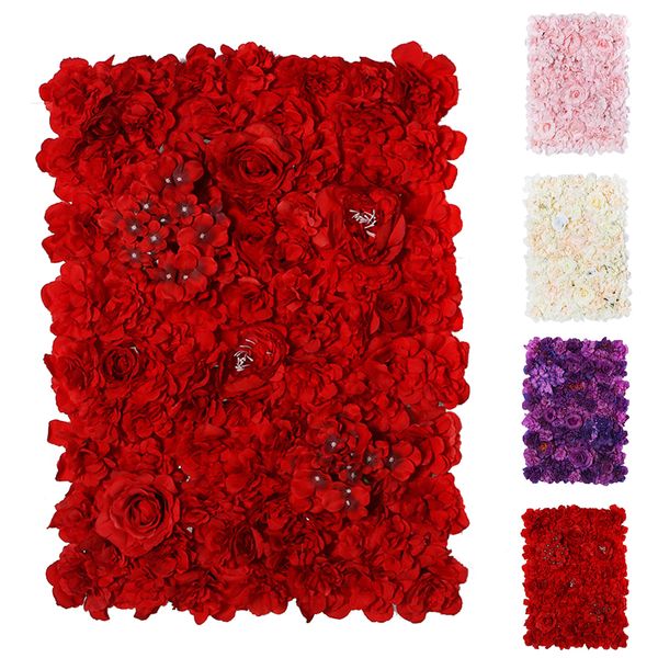 

40x60cm silk fake rose flower wall wedding decoration backdrop champagne artificial flowers wall romantic wedding party decor