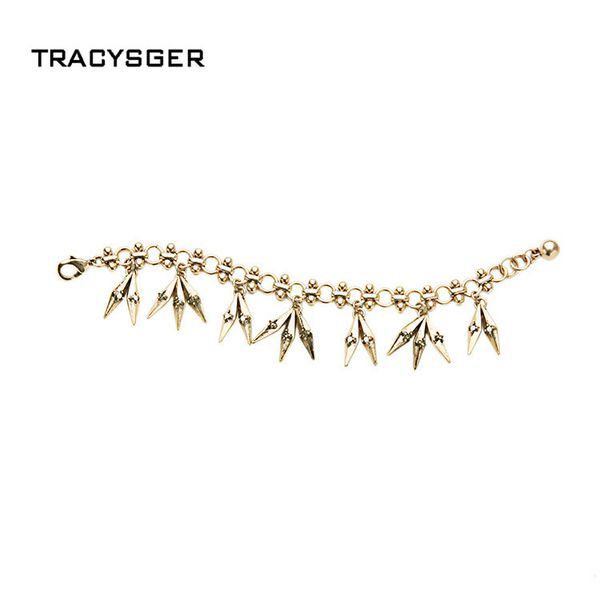 

ab-sl00515 /tracysger/ retro simple leaf bracelet, Black