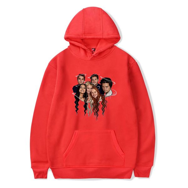 

print riverdale hoodies women men red sweatshirts river valley town boys girls hooded pullovers casual hoodies harajuku, Black