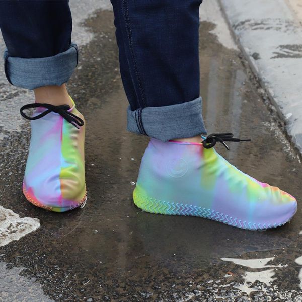 

1 pair rubber reusable silicone waterproof rain shoes covers slip-resistant rain boot motorcycle bike overshoes shoes accessory