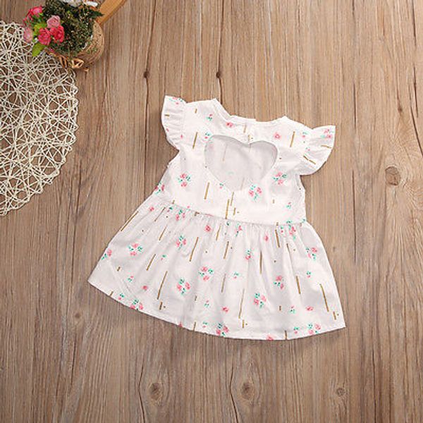 

toddler floral party dress baby girl summer cotton tutu dress infant white clothes, Red;yellow