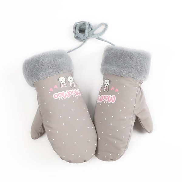 

new winter female lace warm cashmere three ribs cute bear mittens double thick plush wrist women touch screen driving gloves, Blue;gray