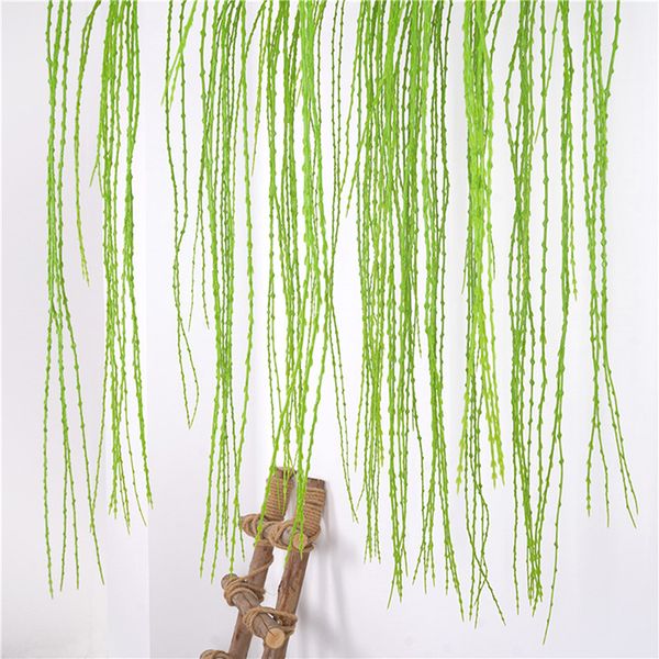 

artificial fake hanging vine plant leaves garland home garden wall decoration green