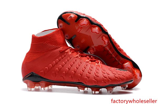 

football boots red colors soccer cleats original hypervenom phantom iii df fg neymar mens soccer shoes high ankle sports sneaker