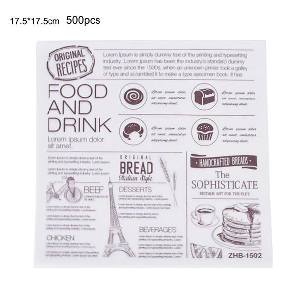 

500pcs oil-proof greaseproof papers for baking pastry bread sandwich burger hamburger wrapping plate basket liner
