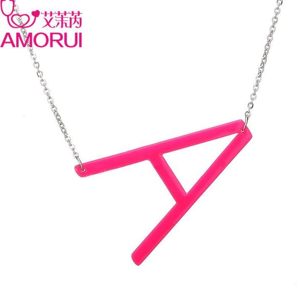 

26 письмо ожерелье акриловая алфавит имя ожерелья мода initial серебро цвет nameplate choker ожерелье женщин ювелирные подарки fssil, Silver