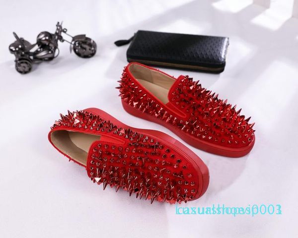 

дизайнер обуви roller-boat мужская flat мокасины red bottom платформа повседневный шипы женщины сандал spikers тренеры c03, Black