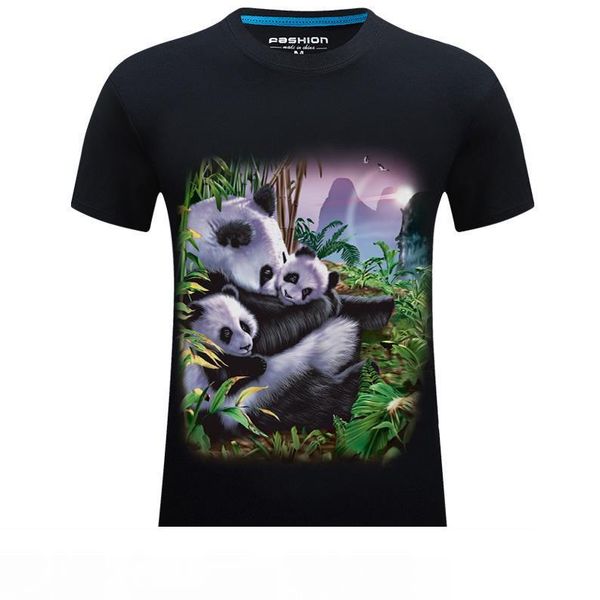 

new 3d printing mens designer t shirts shorts sleeve panda orangutan t-shirt stereo domineering personality luxury hip hop t shirt men, White;black