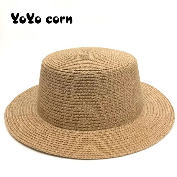 

2020new boater wheat panama beach hats chapeu feminino caps summer women wide brim straw hat fashion chapeau paille lady sun cap, Blue;gray