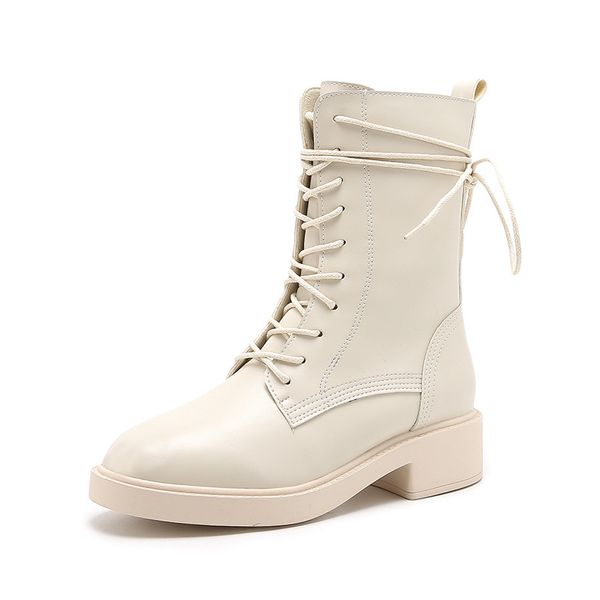 

new boots woman autumn winterankle boots for women motorcycle lace up motorcycle pu leather zapatos de mujer s11-13, Black