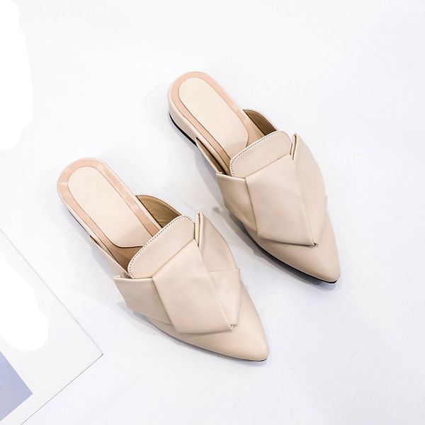 

2019 new style fashion women's flat pointed toe thick heel shoes non-slip slippers work outdoor sandals drop shipping 15, Black