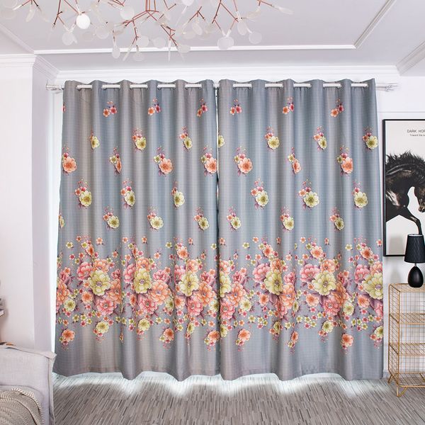

ouneed full bloom print blackout curtains home textiles modern polyester 100x250cm window curtains for living room july9 rideaux