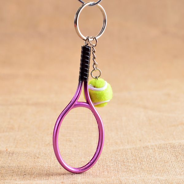 

racket keychain cute key ring for women tennis key chain key holder creative portachiavi chaveiro llaveros bag charm, Silver