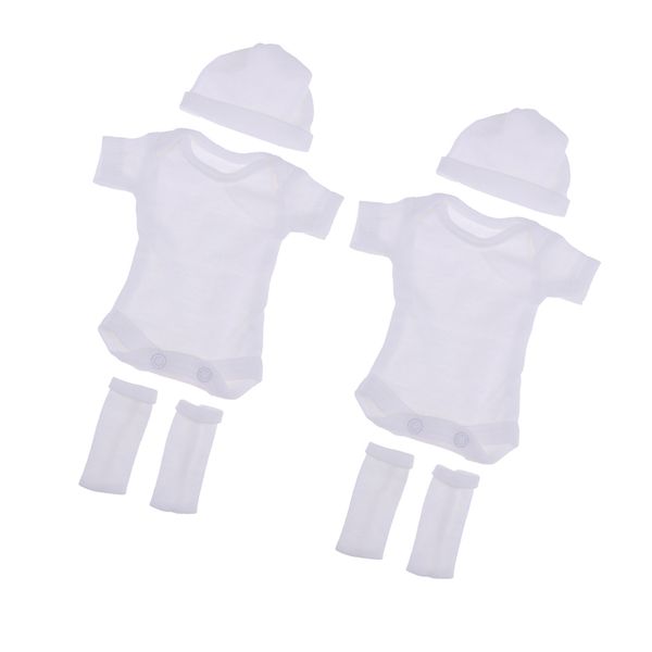 

fashion white bodysuits hat socks for 10-11 inch baby dolls matching clothing accessories
