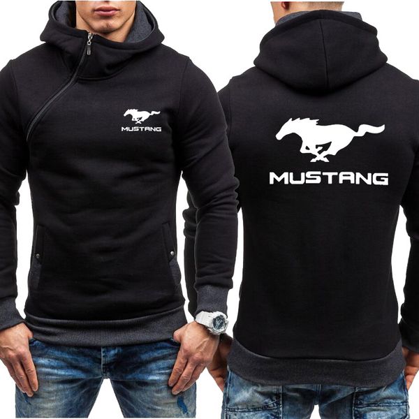 

hoodies men mustang car logo sweatshirt fashion hoody spring autumn fleece cotton zipper jacket hiphop harajuku male clothing h