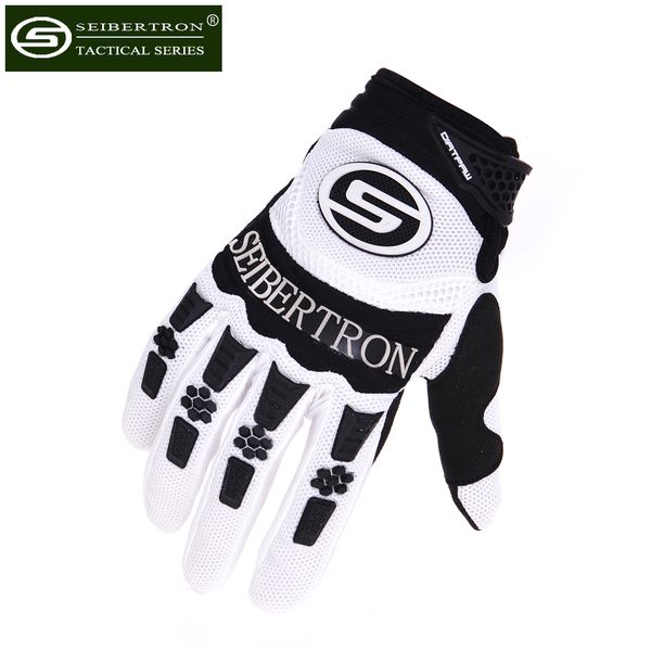 

seibertron men's profesional outdoor sports gloves bicycle mtb racing off-road/dirt bike full finger gloves, Black