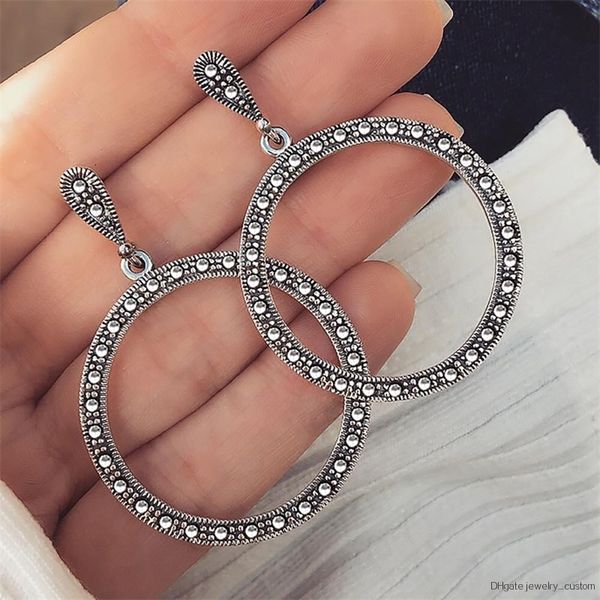 

Geometric Big Circle Luxury Temperament Earrings Court Retro Big Circle Earrings Jewelry