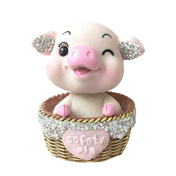 

car decoration shaking head piggy cartoon smiling cute gift for children