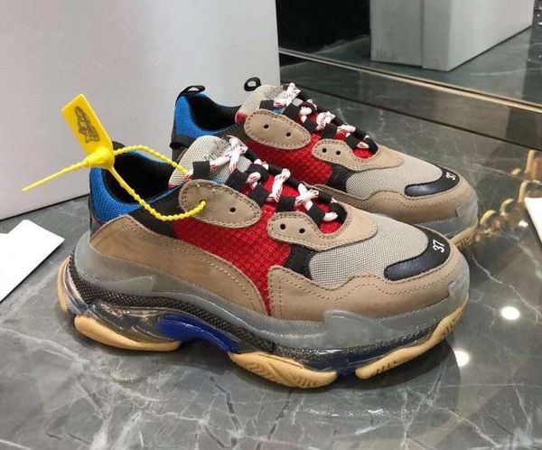 

paris 2019 crystal bottom triple-s leisure shoes dad shoes platform triple sneakers for men women vintage kanye old grandpa trainern1 c03, Black