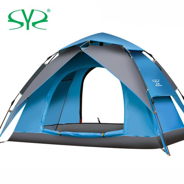 

tents and shelters automatic hydraulic camping tent 3-4 person family double layer instant setup protable backpacking for hiking travel