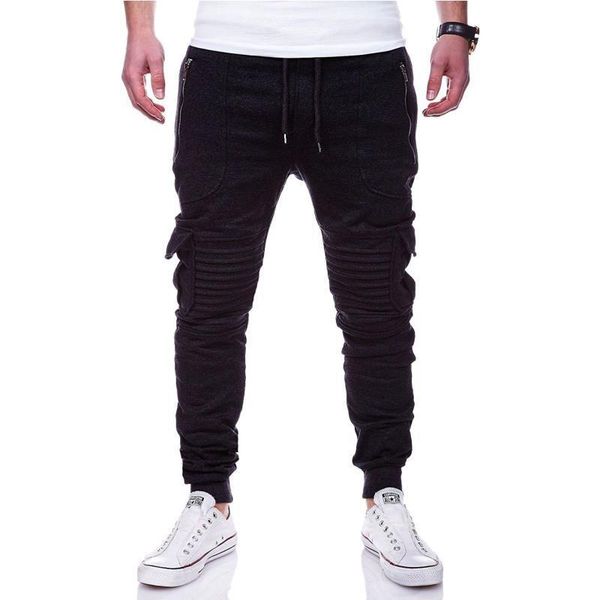 

mens pants new fashions joggers pants male casual sweatpants bodybuilding fitness track mens trousers asian size m-3xl, Black