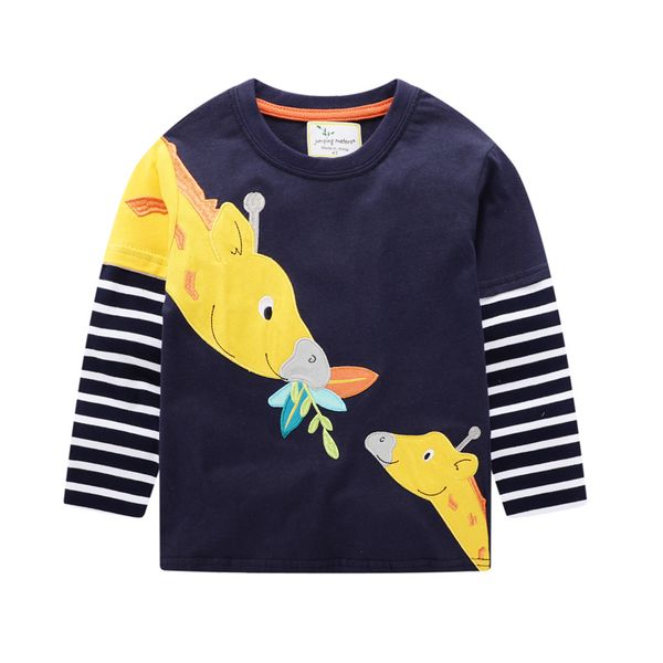 

kids casual t-shirt children 2020 autumn t-shirt toddler baby boys striped embroidery long sleeve for boys clothes, Blue