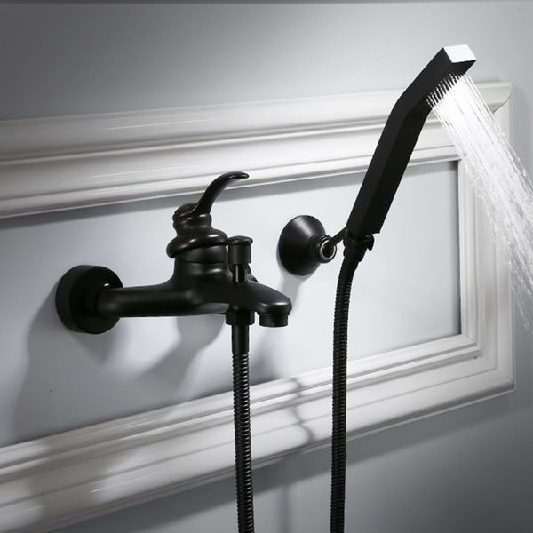 

bathtub faucet wall mounted brass bathtub mixer tap bathroom bath shower faucets with hand shower black oil brushed set
