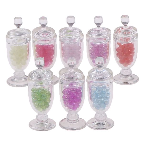 

1pc 1:12 doll house miniature mini resin candy jar simulation candy bottle model toy