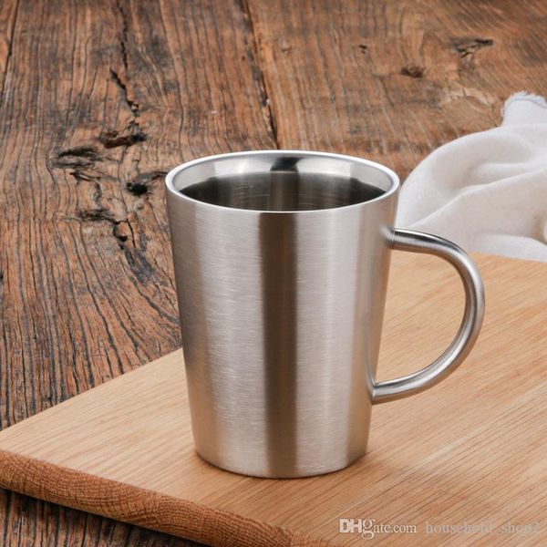 

stainless steel milk water cups 350 ml double wall insulation mugs outdoor picnic vehicle car cups