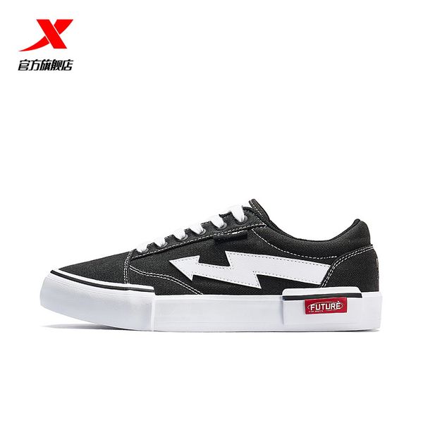

xtep new fashion women's canvas shoes spring autumn casual women light shoes popular female plimsolls 880118100018, Black