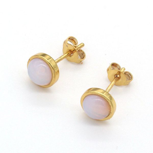 

wholesale 10 pairs gold plated tiger eye stone small round beads stud earrings for women black agate jewelry, Golden;silver