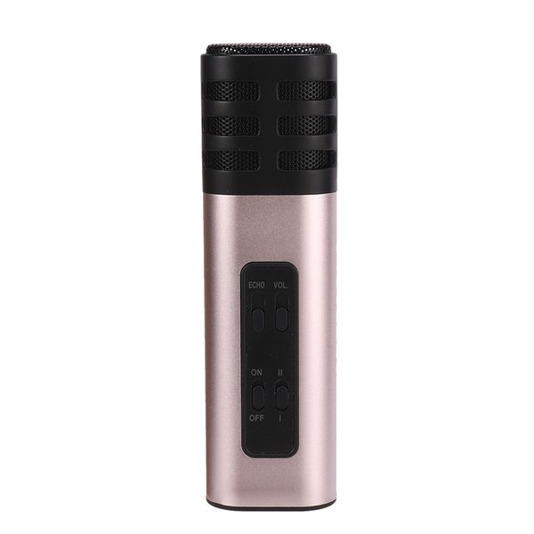

portable aluminum alloy microphone professional mobile singing microphone for live broadcasting recording meeting rose gold