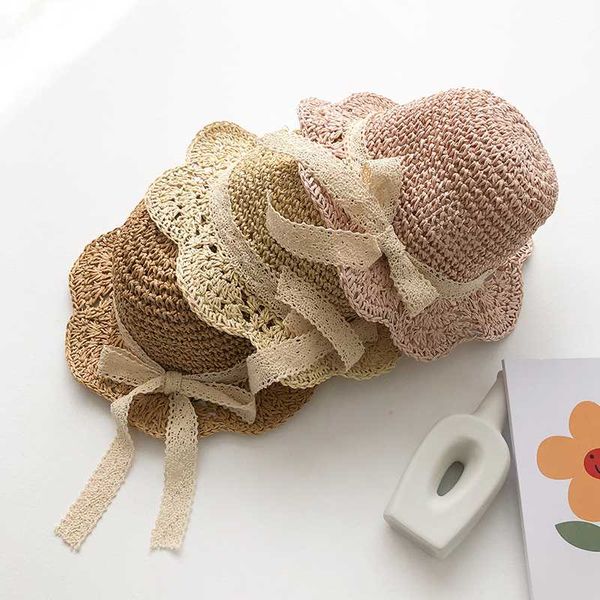 

children's straw hats girls baby sun hats spring and summer, Yellow
