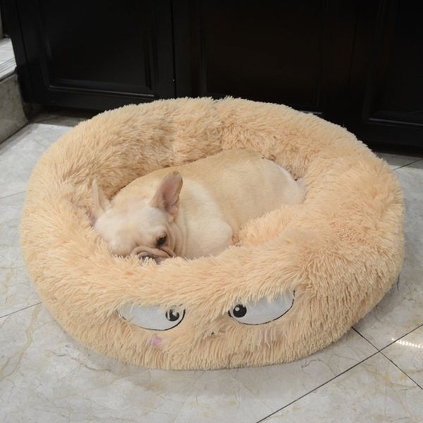 

pet dog bed warm fleece plush round pet lounger cushion cat winter dog kennel puppy mat bed for small medium large dogs