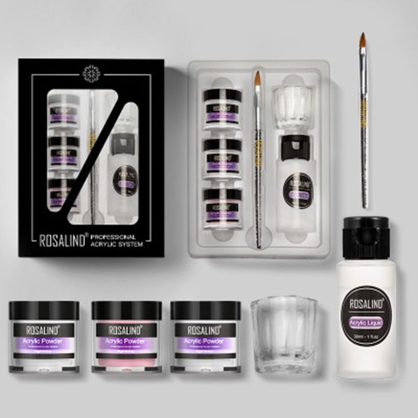 

nail acrylic system kit acrylic powder nail extention carving manicure kit mpwell, Silver;gold