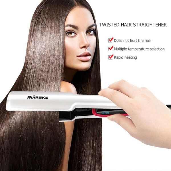 

marske 110-240v professional hair straightener straightening irons ceramic fast heating hair curler irons styling tools, Black
