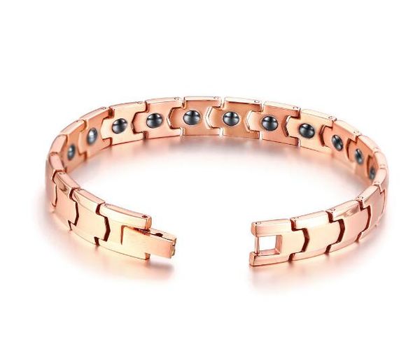 

для женщин подарки розовое золото из нержавеющей стали медицинский магнит германий (ge) браслет-цепочка браслет fashion xmas подарки 9 мм 8, Golden;silver