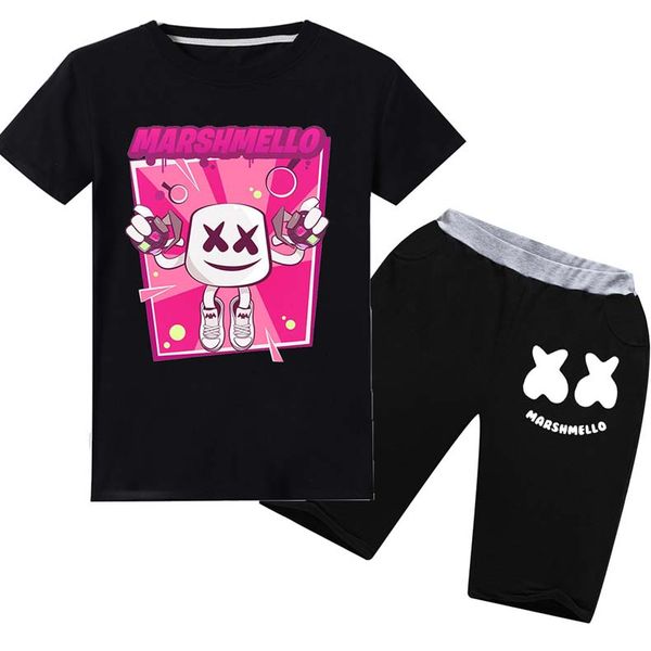 

2шт модный бренд дети мальчики девочки одежда дети хлопок письмо футболка короткие 2 шт. / компл. малыш одежда наборы младенцев спортивные к, White