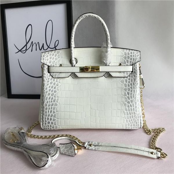 

elegant2019 grain crocodile cowhide handbag genuine leather woman package