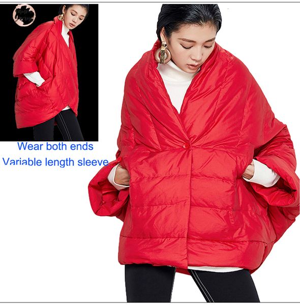 

jacket winter women fashion parka loose batwing sleeve female down cotton coat new overcoat black white polyester autumn short jacket