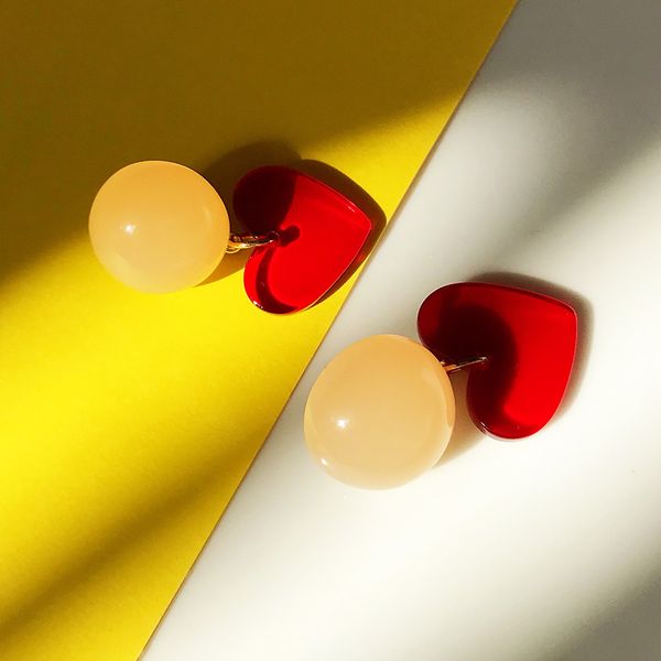

vogallery red heart fashion drop серьги для женщин лето весна мода ювелирные изделия милая молодая девушка 2020 серьги новости, Silver