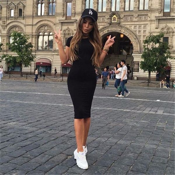 

women dresses women designer clothes womens dress bodycon dresses vestido short sleeve slim bodycon tunic crew neck dress new arrival, Black;gray