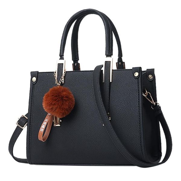 

retro shoulder bags for women 2019 designed bolso mujer hairball tote large capacity solid handbag purse messenger bag