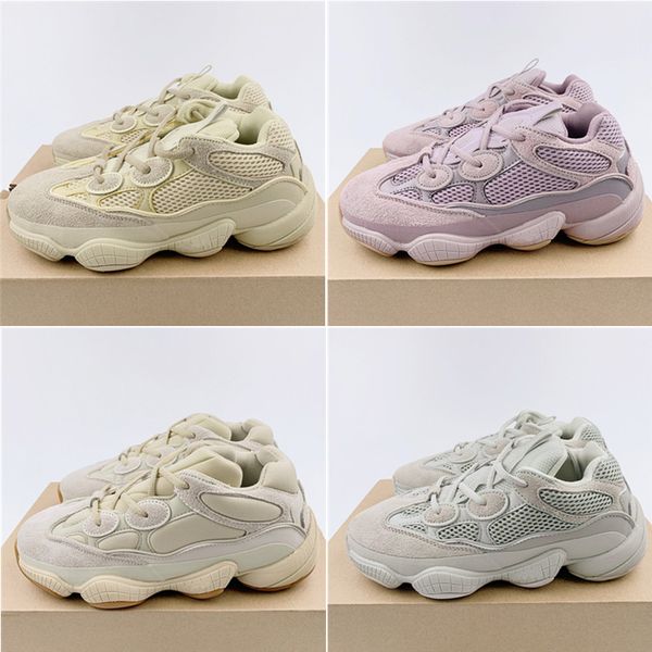 

soft vision 500 stone bone white running shoes mens womens super moon utility black blush salt kanye west designer sports sneakers