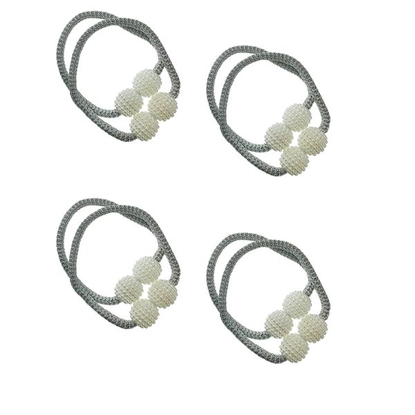 

8 pieces pearl curtain tiebacks european holdback with silver grey